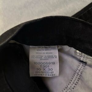 Men’s Black Lee regular fit, straight leg, jeans.